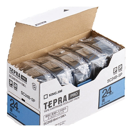 King Jim Tepra PRO Tape Color Label Blue SC24B-5P 4971660766987