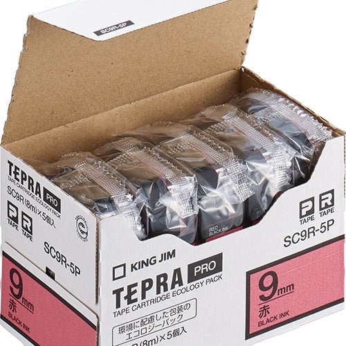 キングジム PROテープ カラーラベル（赤） SC9R-5P