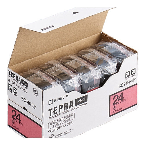 King Jim Tepra PRO tape color label red SC24R-5P 4971660766925