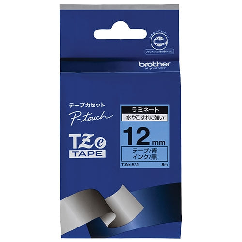 Brother Schriftband TZe-531 Blau mit schwarzen Buchstaben 12 mm 4977766702201