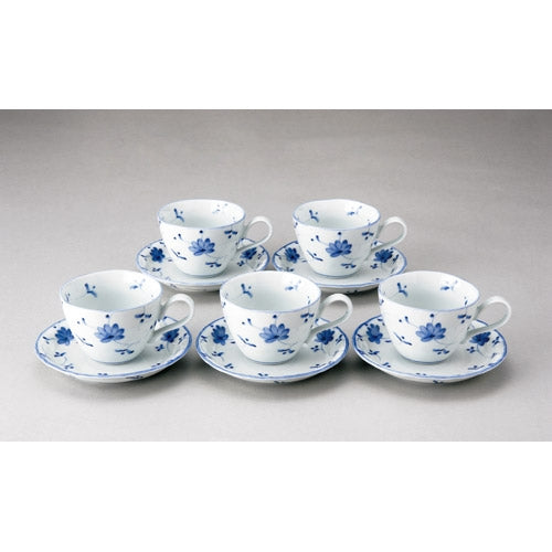 いちがま 花唐草コーヒー碗皿5客セット2306-3 4535110000597