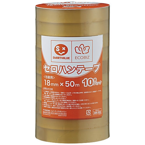 스마트 밸류 셀로판 테이프 18mm×50m 10권 B642J 4547345040651