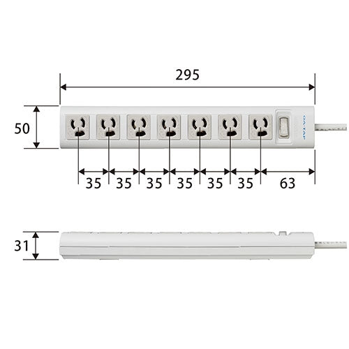 エレコム OAタップ 3P 7個口 3mT-Y053DA 4953103160057