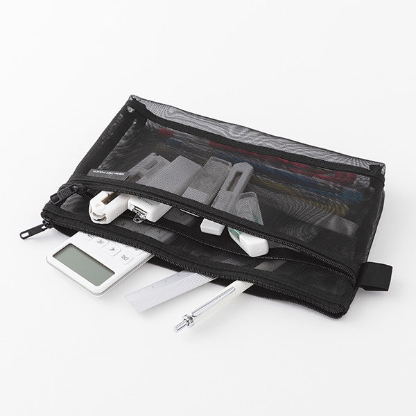 ミドリ メッシュペンポーチクロＡ 41832006　4902805418324