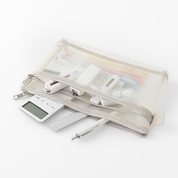 ミドリ メッシュペンポーチグレーＡ 41833006　4902805418331