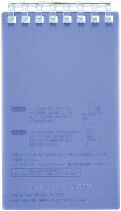 Lihitlove Open Ring Note Memo Navy N-2720-11 4903419360399 (10 sets)