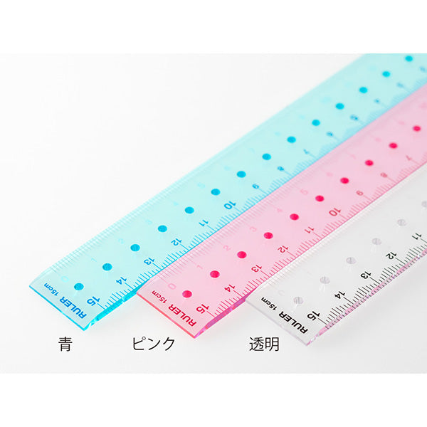 アクリル定規 15cm ピンク デザインフィル 4902805422321