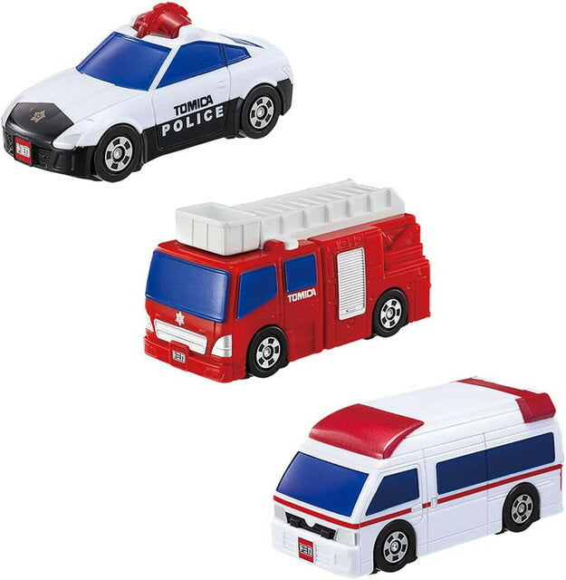 Takara Tomy Kinkyu Sharyodai Shugo! Conjunto de presente Tomica pela primeira vez 4904810098515