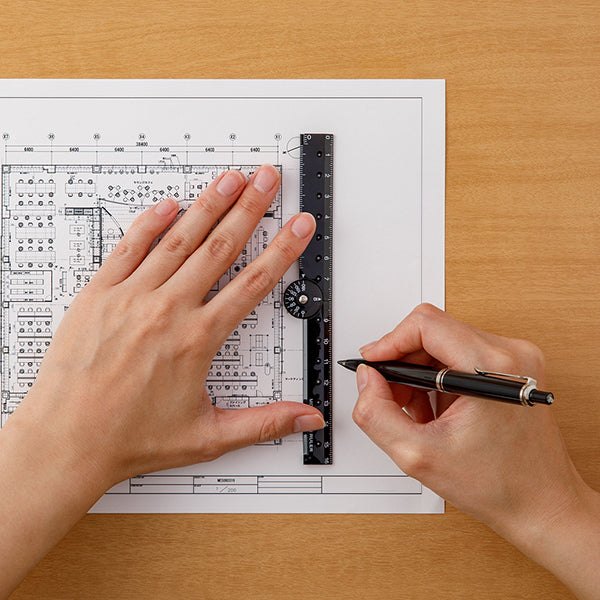 ミドリ マルチ定規＜１６ＣＭ＞黒Ａ 42296006　4902805422963