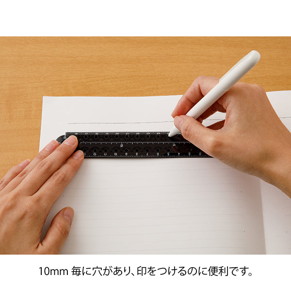 ミドリ マルチ定規＜３０ＣＭ＞黒Ａ 42300006　4902805423007