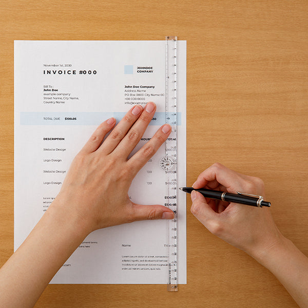 ミドリ マルチ定規＜３０ＣＭ＞透明Ａ 42301006　4902805423014