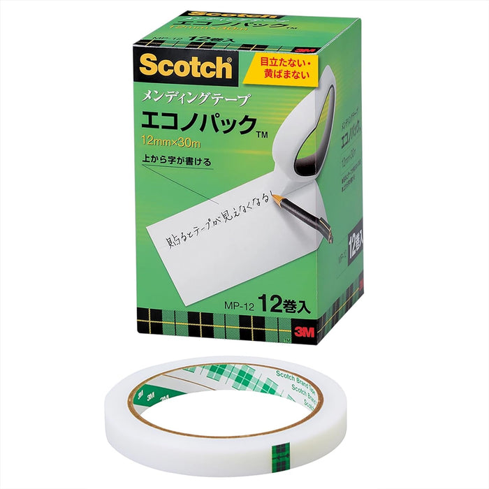 3M スコッチ メンディングテープ 12mm×30m 芯76mm 12巻 MP-12