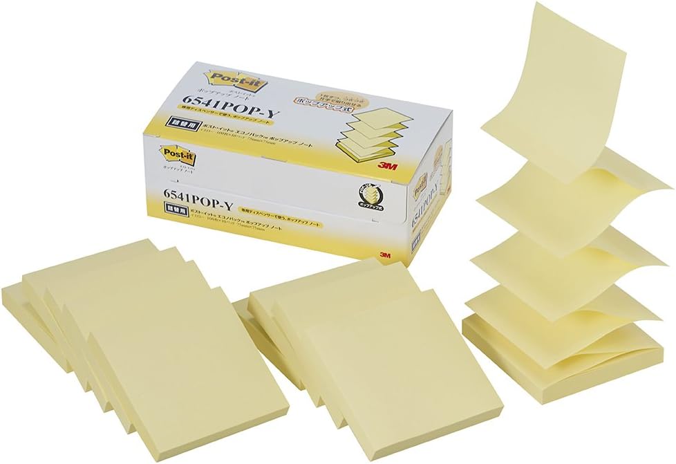 ポスト イット ポップアップノート 詰替用 75x75mm 100枚x10個 6541POP-Y（10セット）