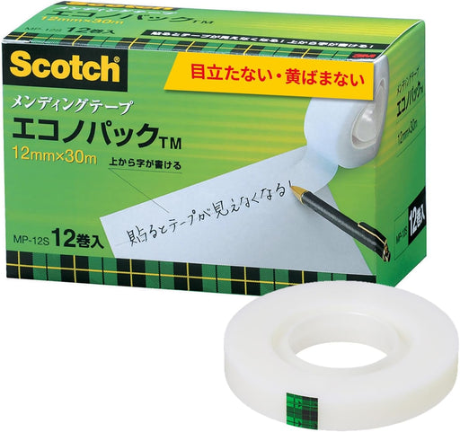 3M スコッチ メンディングテープ 12mm×30m 芯25mm 12巻 MP-12S（10セット）