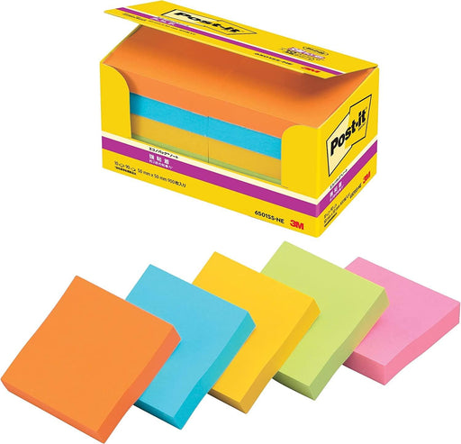 スリーエム ポストイット強粘着製品エコノパック ネオンカラー混色 50mm×50mm 90枚×10パッド 6501SS-NE ふせん 付箋 お得パック ポストイット】 /4548623087276（10セット）
