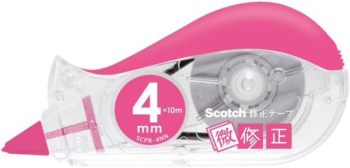 3M スコッチ 修正テープ微修正交換式 本体 ピンク 4mm×10m SCPD-4NN（10セット）