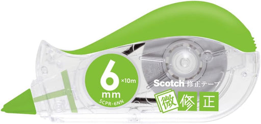 3M スコッチ 修正テープ微修正交換式 本体 グリーン 6mm×10m SCPD-6NN（10セット）