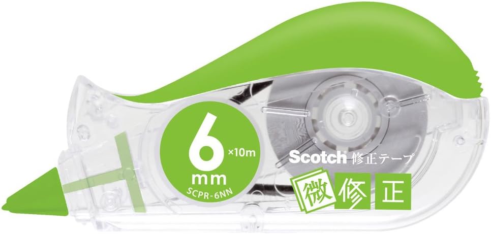 3M スコッチ 修正テープ微修正交換式 本体 グリーン 6mm×10m SCPD-6NN