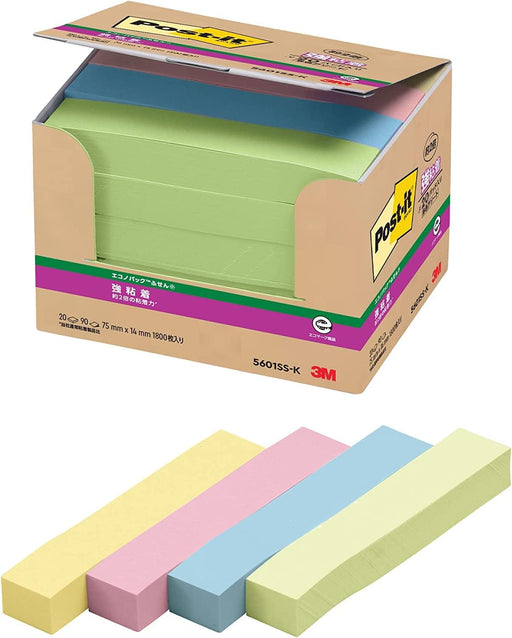スコッチ・３Ｍ ポスト・イット(R) エコノパック(TM) 強粘着見出し小 5601SS-K 20個パック パステルカラー 混色