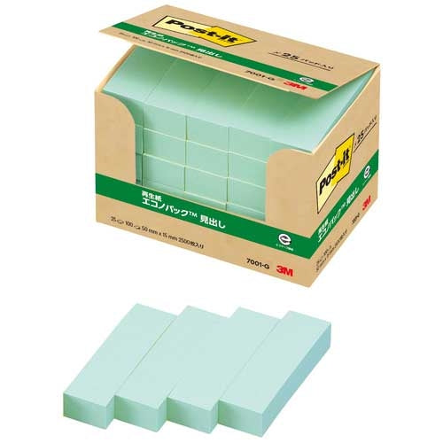 3M Japan Post-it Recycled Paper Heading 7001-G Green 4519001536884
