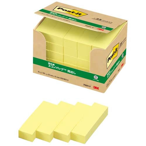 スリーエムジャパン Post-it 再生紙見出し 7001-Y イエロー 4519001536853
