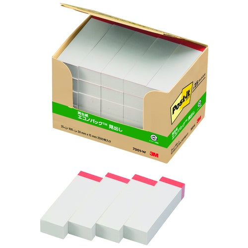スリーエムジャパン Post-it 再生紙見出し 7001-W 白に赤線 4519001536891
