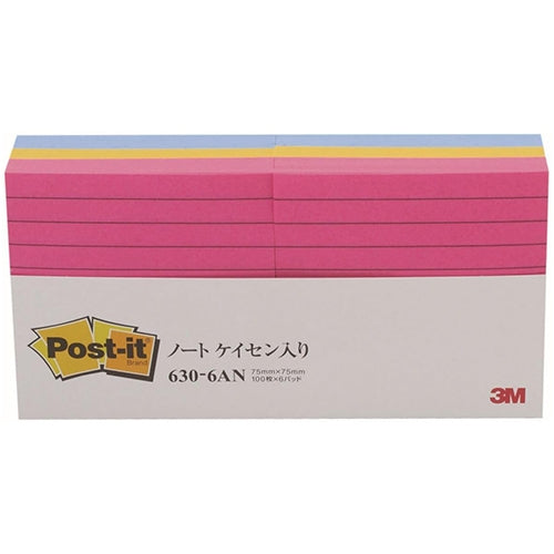 スリーエムジャパン Post-it 630-6AN ノートケイセン入 混色 4550309114695