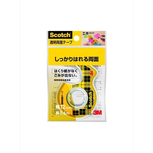 3M Japan Scotch transparent double-sided tape W-12 12mm x 6m 4901690361012