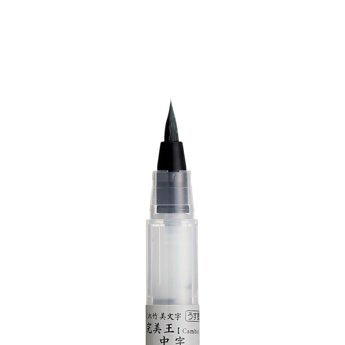呉竹 筆ペン くれ竹美文字 完美王 うす墨 毛筆中字 XO50-091S
