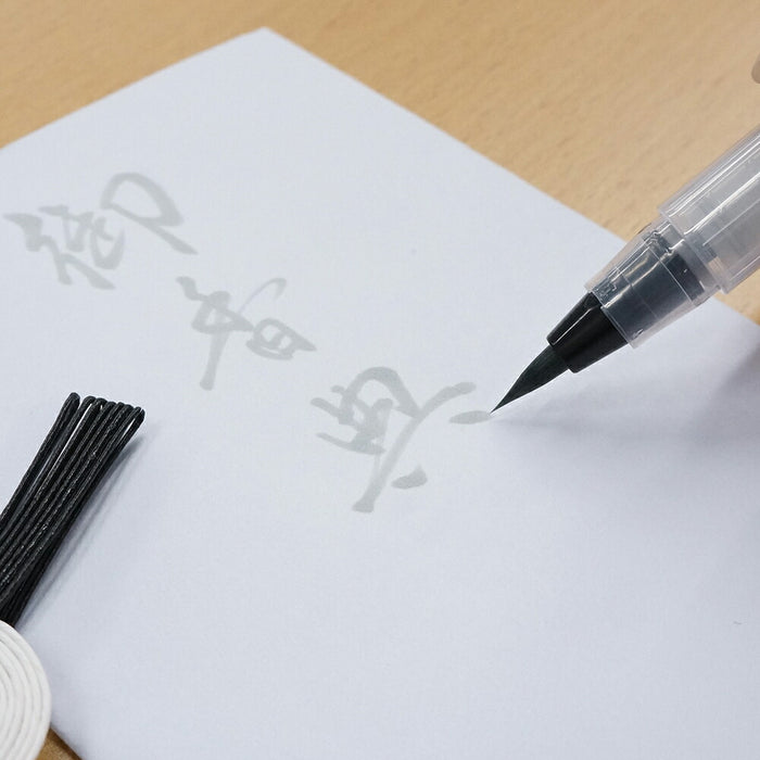 呉竹 筆ペン くれ竹美文字 完美王 うす墨 毛筆中字 XO50-091S（10セット）
