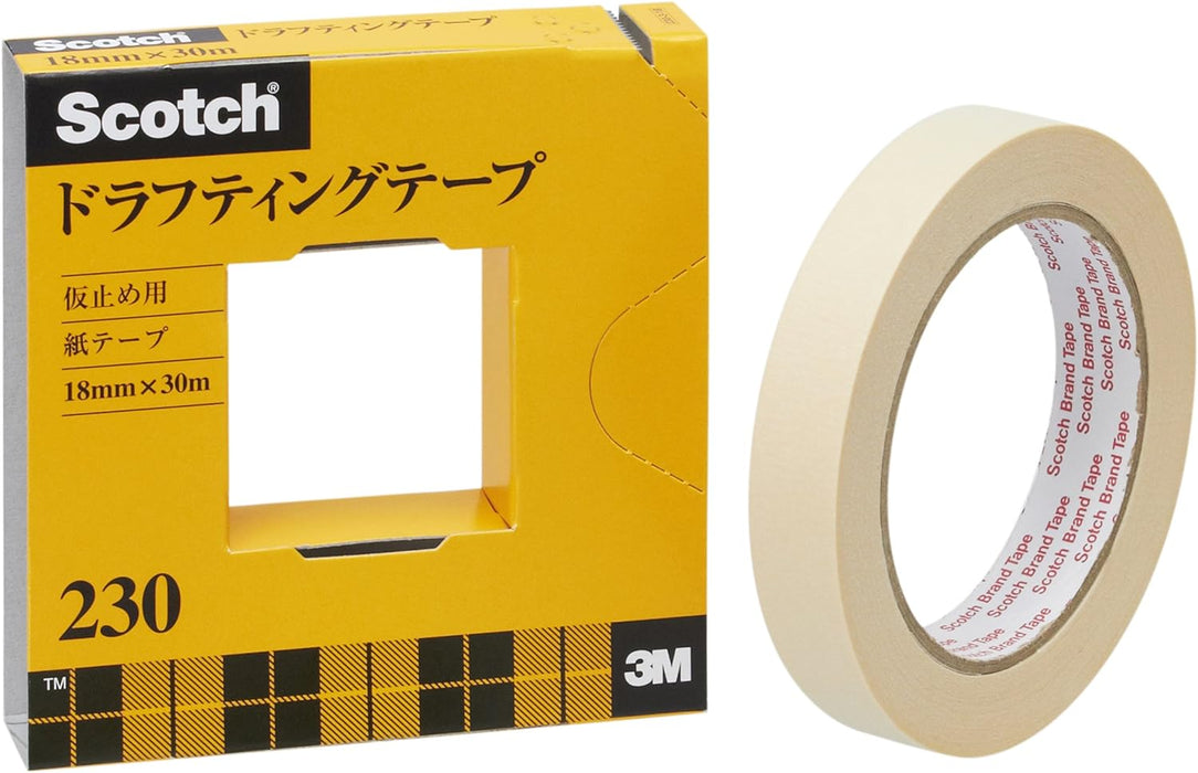 3M スコッチ ドラフティングテープ 18mm×30m カッター付 紙箱入り 230-3-18
