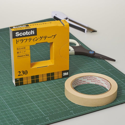 3M スコッチ ドラフティングテープ 18mm×30m カッター付 紙箱入り 230-3-18（10セット）