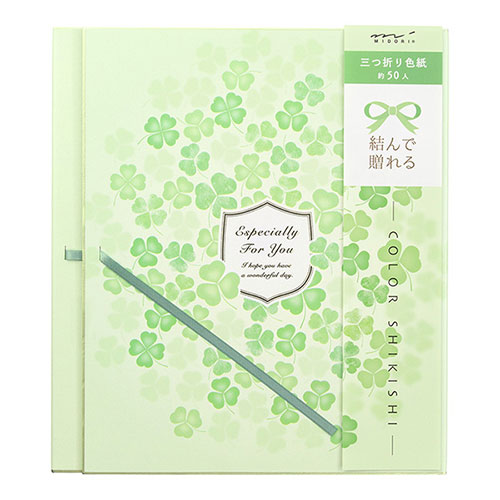 Midori/33225006_Color colored paper tri-fold ribbon clover pattern/4902805332255