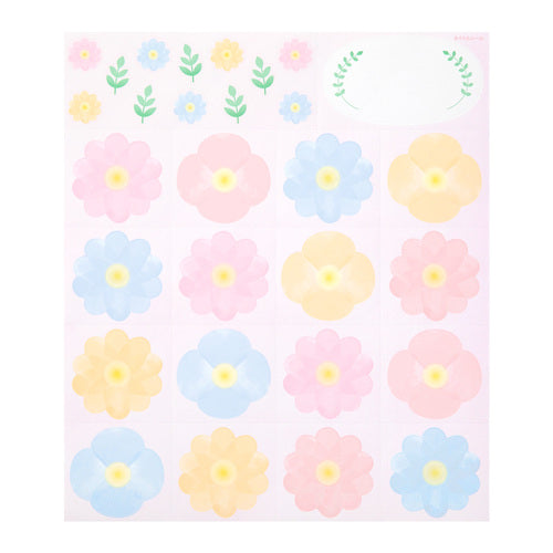Midori/33244006_Color colored paper with sticker floral pattern/4902805332446