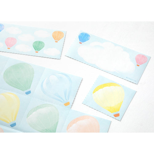 Midori/33245006_Color colored paper with sticker balloon pattern/4902805332453