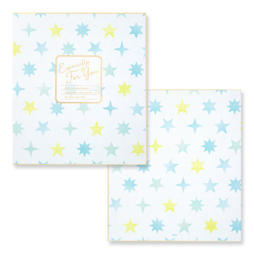 Midori/33248006_Colored colored paper with stickers, translucent, bi-fold, star pattern/4902805332484