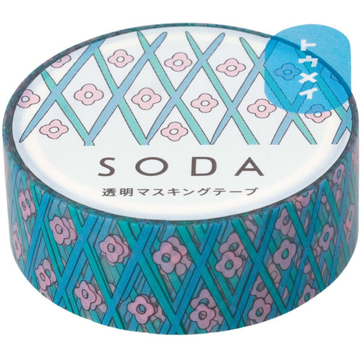 キングジム 透明マスキングテープ SODA フラワー CMT15-017　4971660061921（10セット）