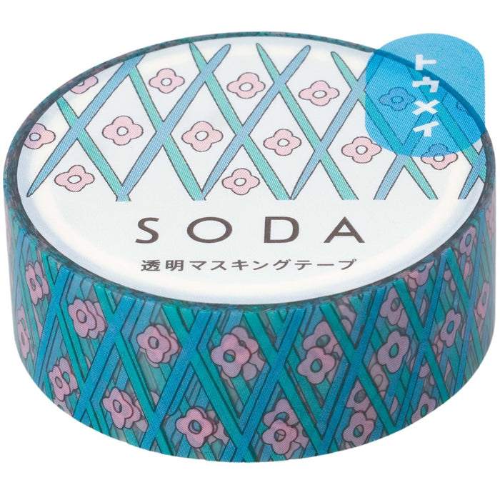 キングジム 透明マスキングテープ SODA フラワー CMT15-017　4971660061921（10セット）