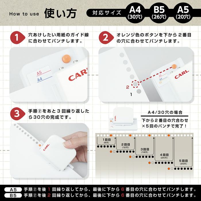 カール ゲージパンチ・ライトホワイト GP-LA-W 4971760002633