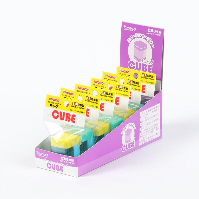 イワコー スクールシャープナーキューブ ブルー SH-CUB002 4991685020222（6セット）