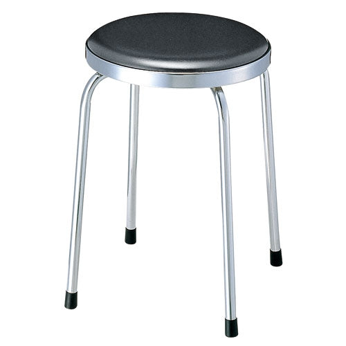 PLUS（プラス）オフィス家具 丸イスR-680C ダークグレー ビニルシート張　4963386218727