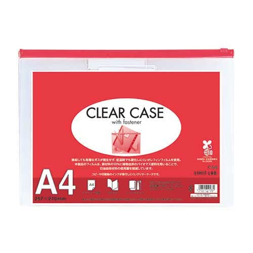 LIHITLAB. クリヤーケース F-74S A4S 赤 4903419125882