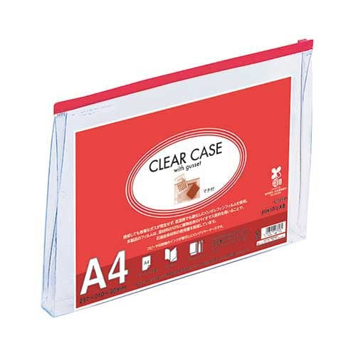 LIHITLAB. クリヤーケース F-74SM A4S 赤 4903419138981