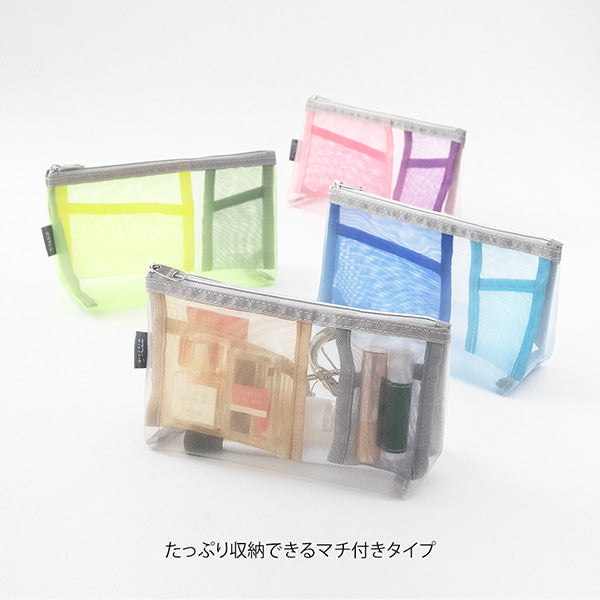 ペン＆ポーチ　メッシュ　マチツキピンク 53351006 ミドリ 4902805533515（5セット）