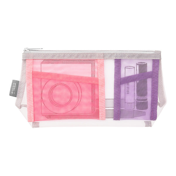 ペン＆ポーチ　メッシュ　マチツキピンク 53351006 ミドリ 4902805533515（5セット）