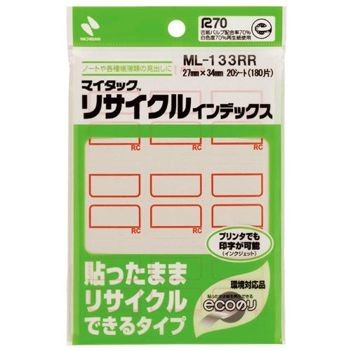 Nichiban Recycle Index ML-133RR Red 4987167037390