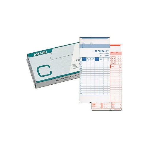 アマノ 標準タイムカードC 100枚入 4946267100038