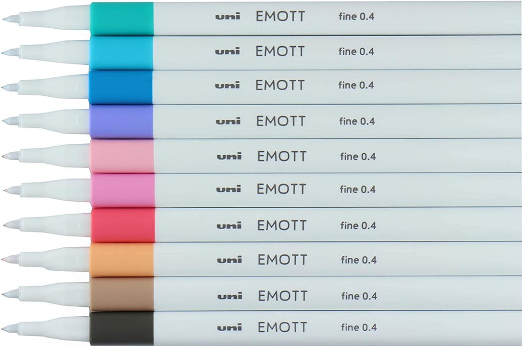 三菱鉛筆 水性ペン EMOTT エモット 10色 No.2 PEMSY10C.NO2 4902778248379