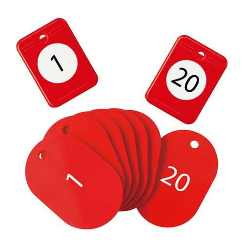 オープン工業 クロークチケット 1～20 赤BF-150-RD 4970115563546