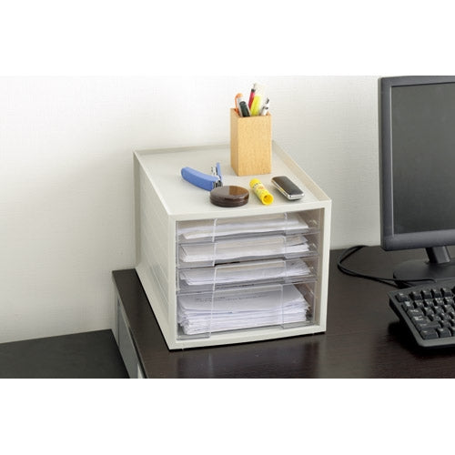 アイリスオーヤマ レターケース4段 LCJ-4D ホワイト 4967576186896